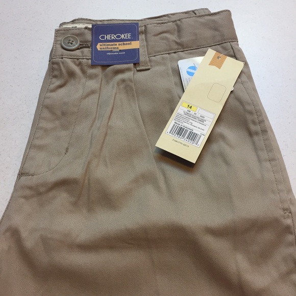 14 NWT Boys Cherokee Dress Navy Blue or Beige Pants Uniform Sizes 5